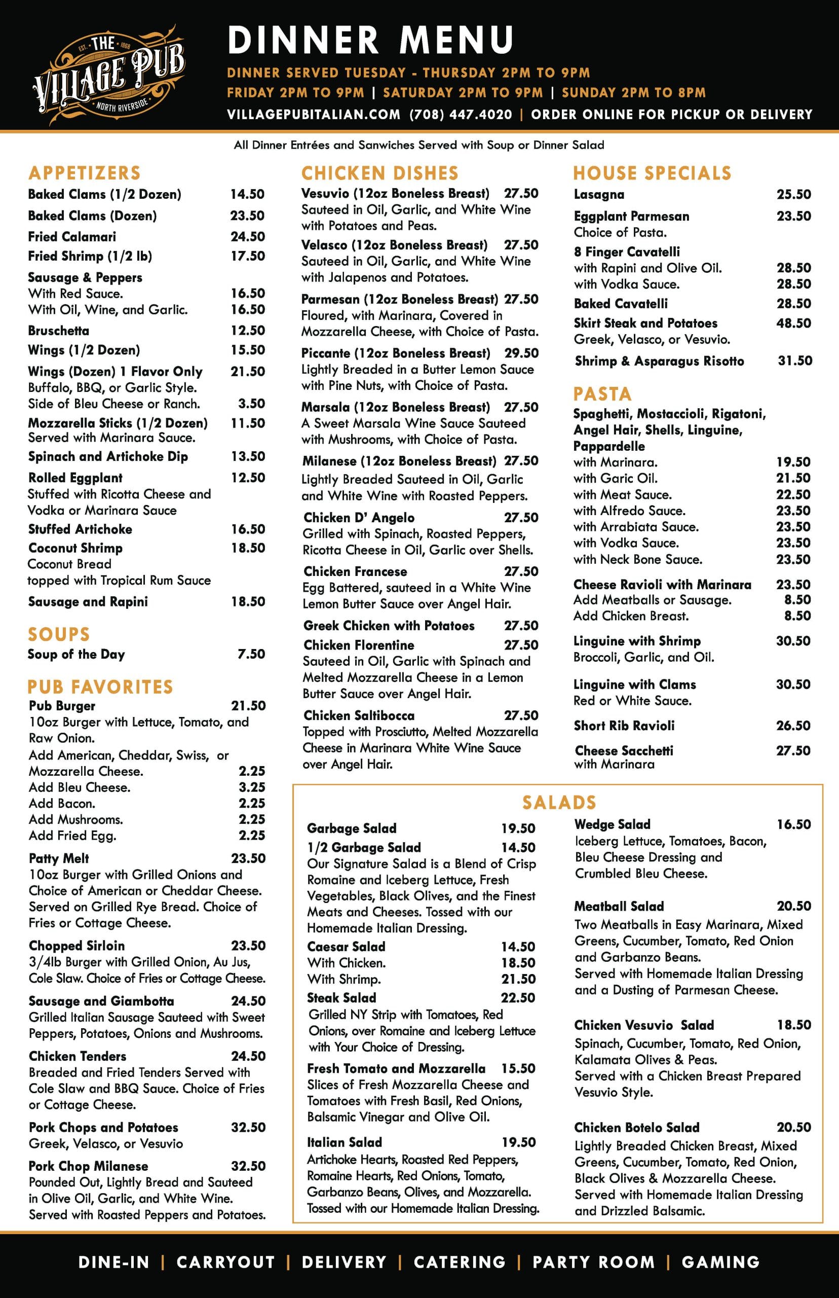 Village Pub Dinner 09 09 25 Page 1